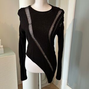 Helmut Lang Black Sweater with Cut-Out Details - S